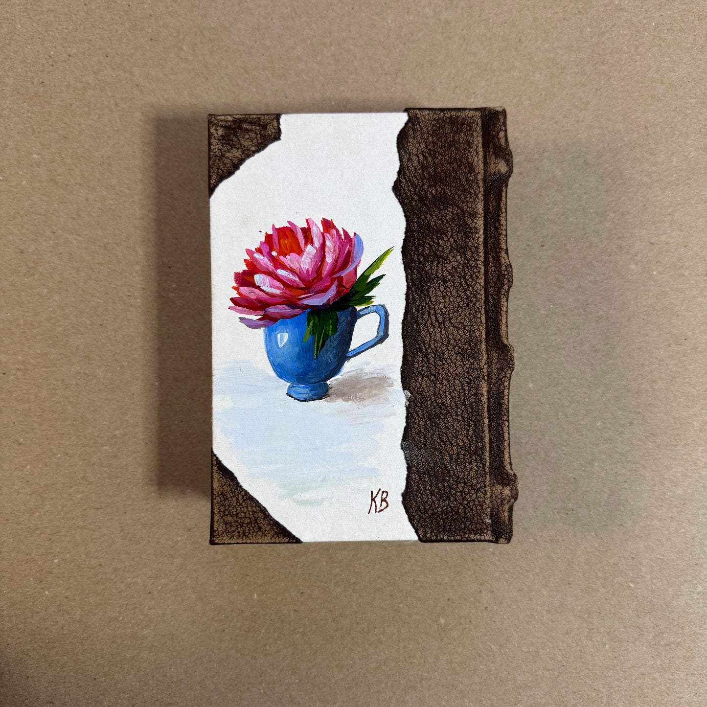 Reserved small 4x6 hand made journal hand painted by Kateryna Boykov