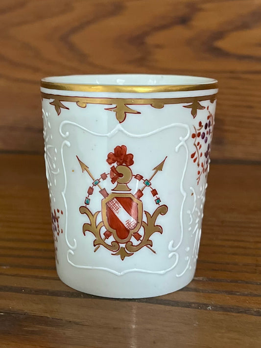 Armorial 19th Century French Samson Hand Painted Cup