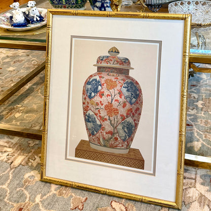 Stunning Chinoiserie imari ginger jar wall art 21 x 17