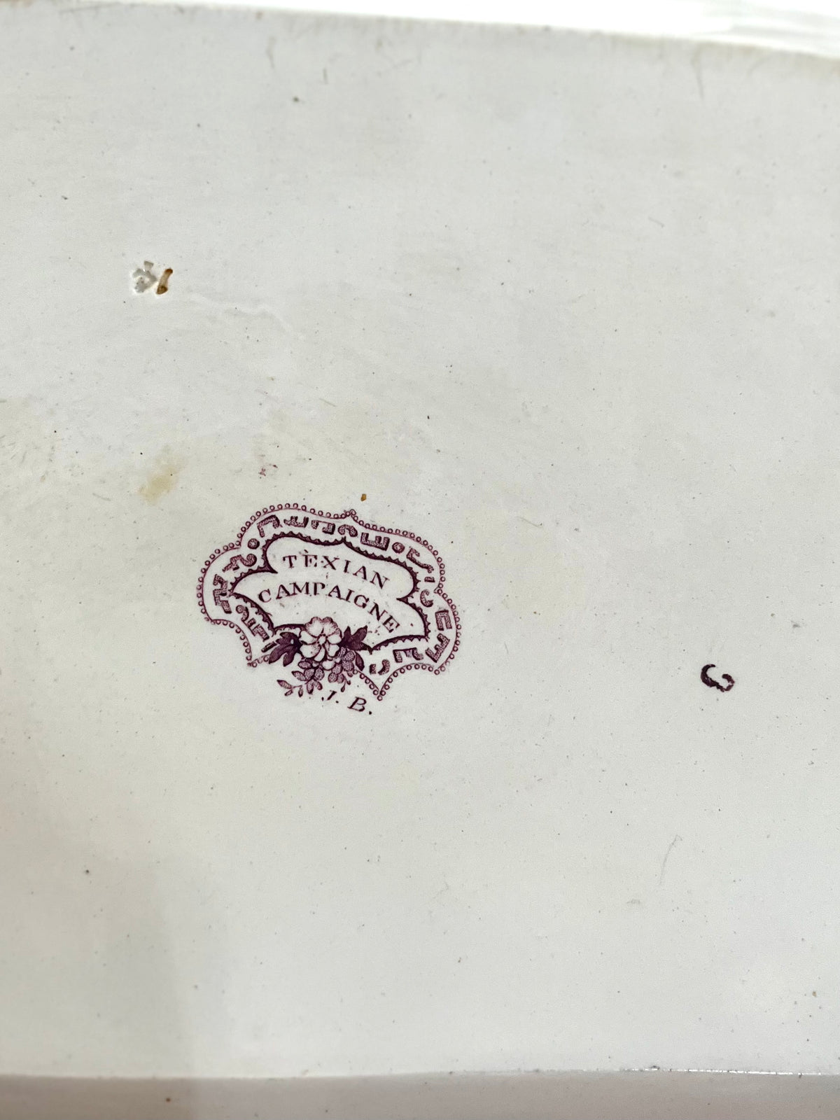 Museum Piece Rare James Beech Texian Campaigne Mulberry Transferware Platter, c. 1837–1844