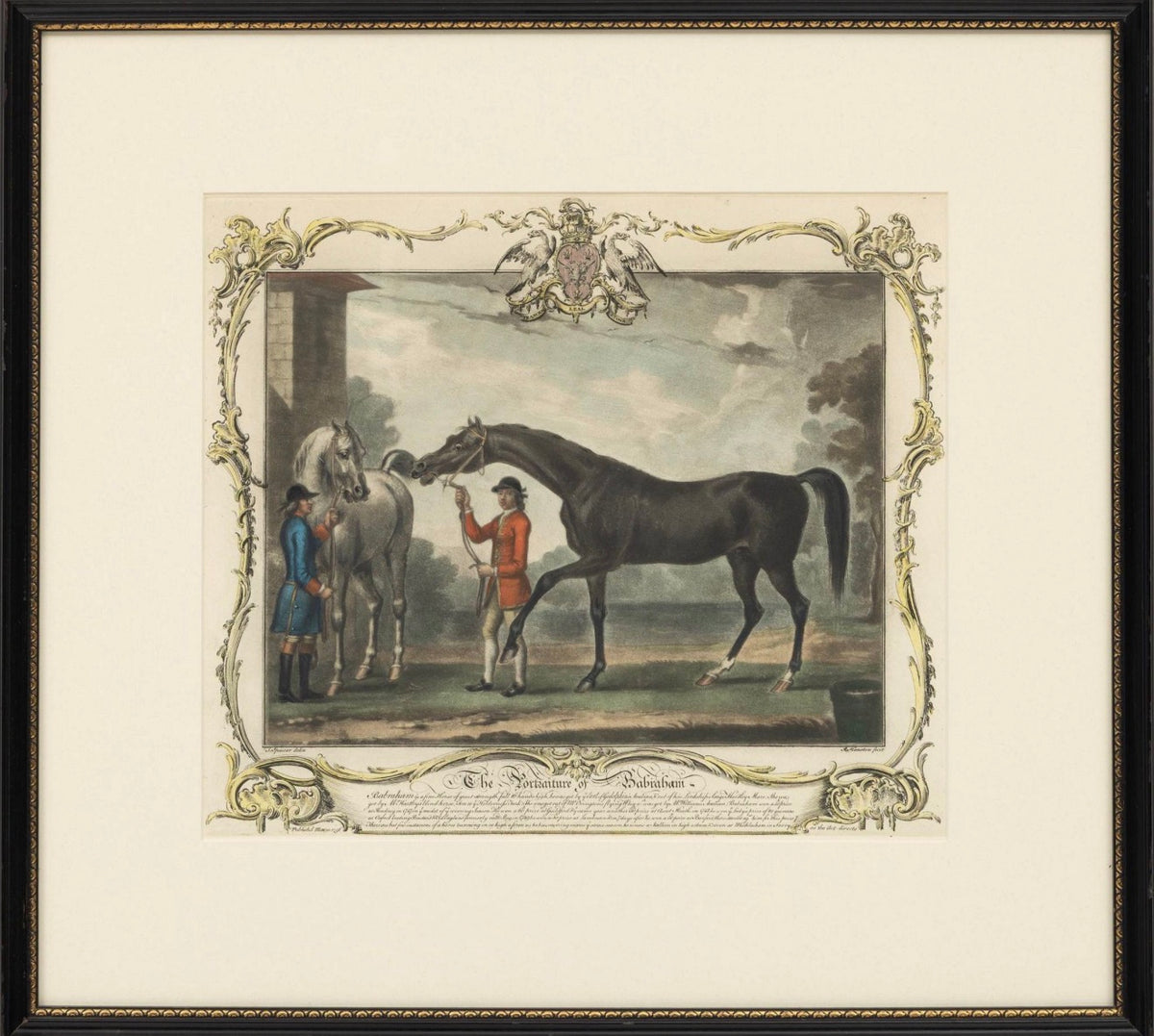 Thomas Spencer After | Richard Houston Engraved Hand-Colored Equestrian Portraits, Pair | c.1750s | Framed 19.5” H × 21.25” W