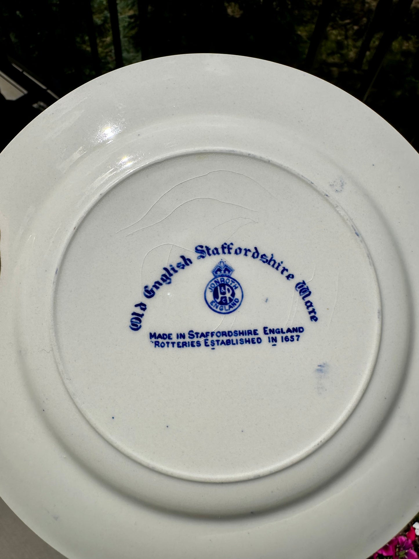 Old English Staffordshire Ware Virginia Historical Blue Transferware Plates | 2 Designs