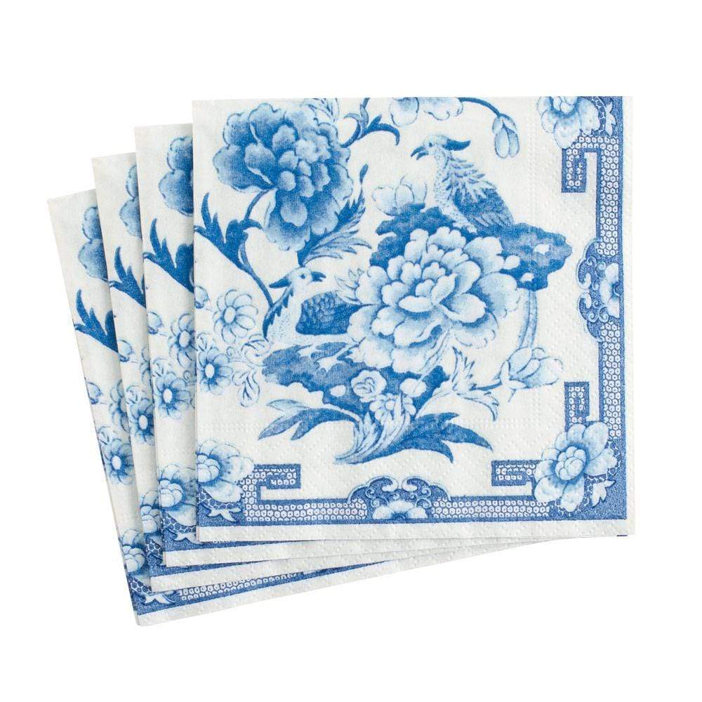 Caspari Blue And White Dinner Napkin | 20 Per Package