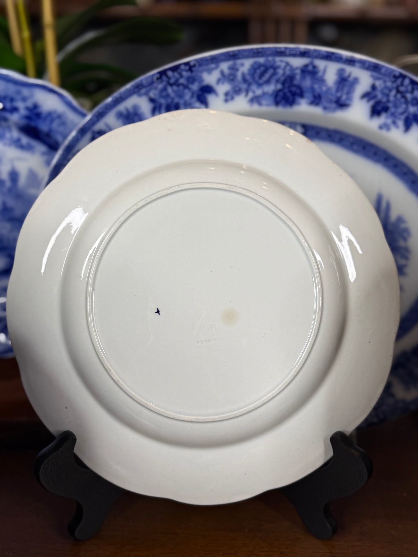 Pair of Wedgwood Blue & White Bird Design Plates | c.1884 | 10.25” D | #DA4599