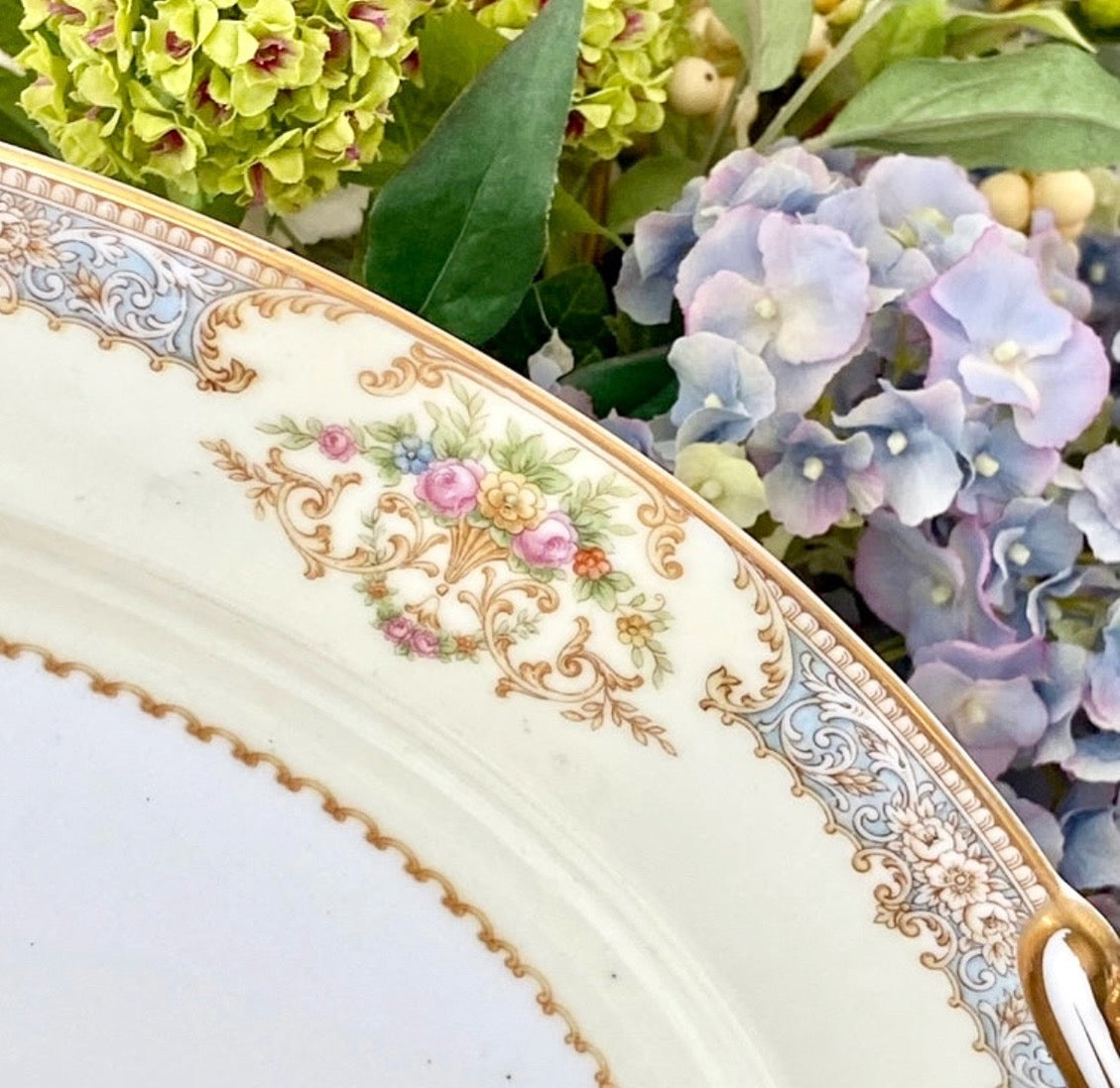 Stunning NORITAKE Occupied Japan Porcelain China oval platter with handles