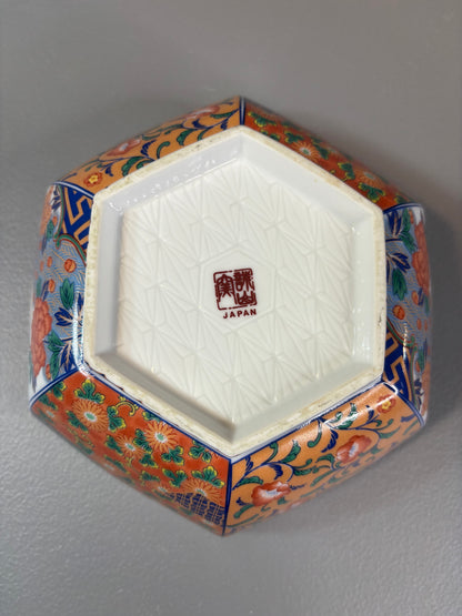 Imari peacock hexagonal bowl!