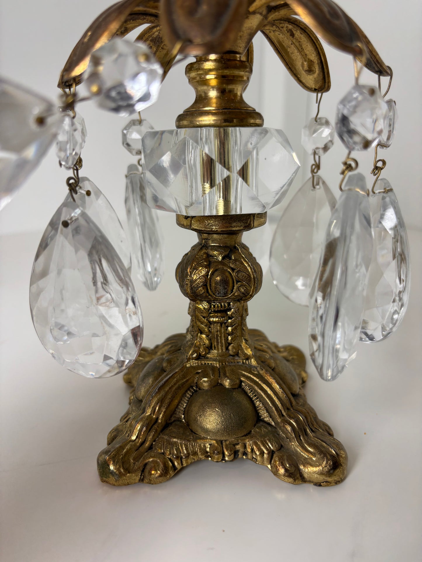 Live 09/01 brass candelabra with glass beads