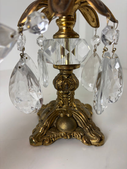 Live 09/01 brass candelabra with glass beads