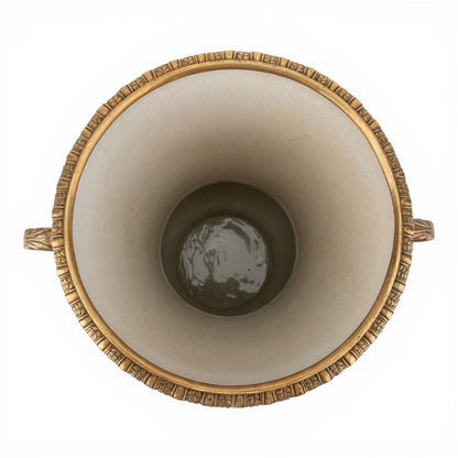 Danny's Fine Porcelain -Rose Medallion Porcelain Vase with Ormolu Handles | Decorative Chinese Export Style Vase #14301
