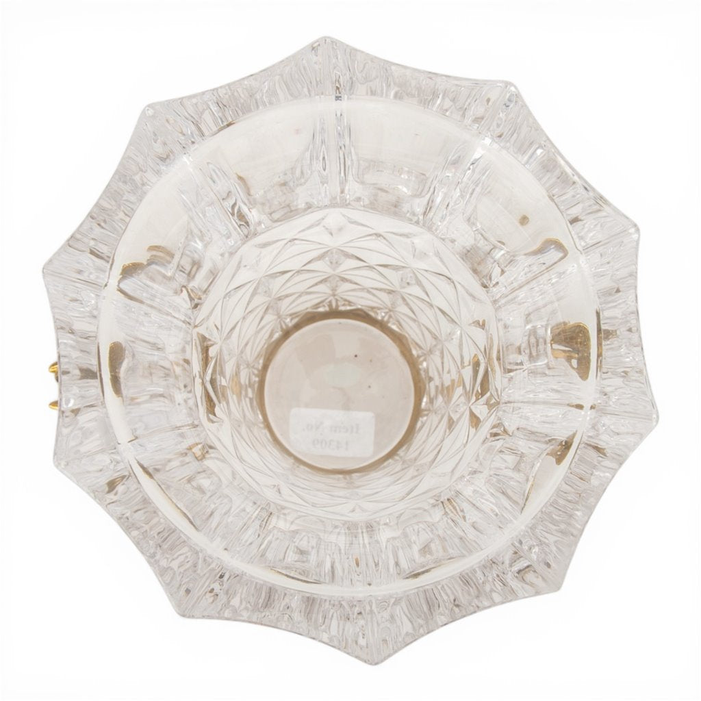 Danny's Fine Porcelain - Crystal Clear Vase with Ormolu Butterfly Handles | Decorative Crystal Vase #14309