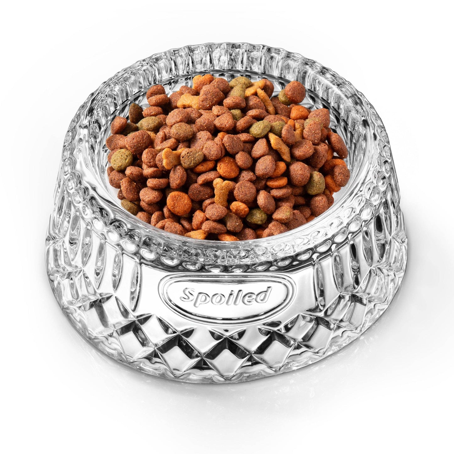 Spoiled Crystal Dog Bowl | 7.87” L x 7.87” W x 3.12” H