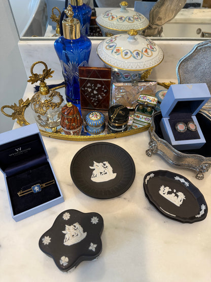 Vintage Limoges Hand Painted Blue Box