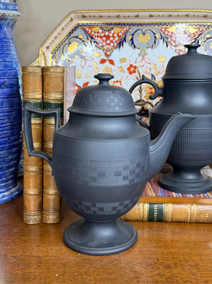 Antique Black Basalt Coffee Pot | English Stoneware | Circa 1800s (2 available)