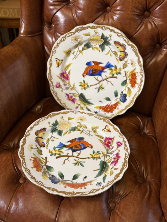 RESERVED: Chelsea House Porcelain Chargers Dia. 12.5" hand painted pair