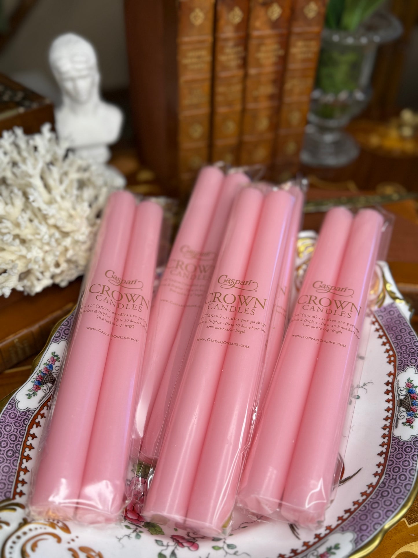 Caspari Straight Taper 10" Candles in Cherry Blossom - 2 Candles Per Package
