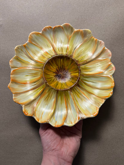 Hand painted floral daisy plate