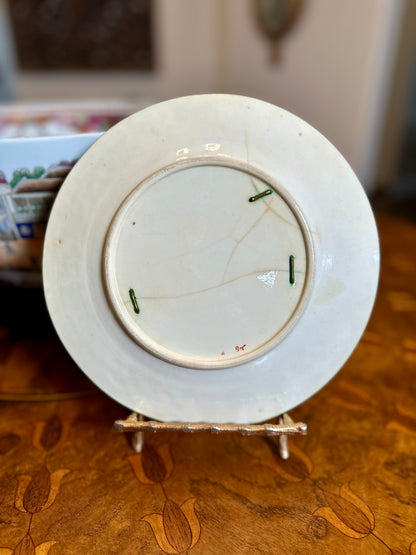 Pair of Antique Georgian Spode Porcelain Plates with Staple Repair – Pattern No. 216, Indian Tree / “Willis” Style, Circa 1790–1815