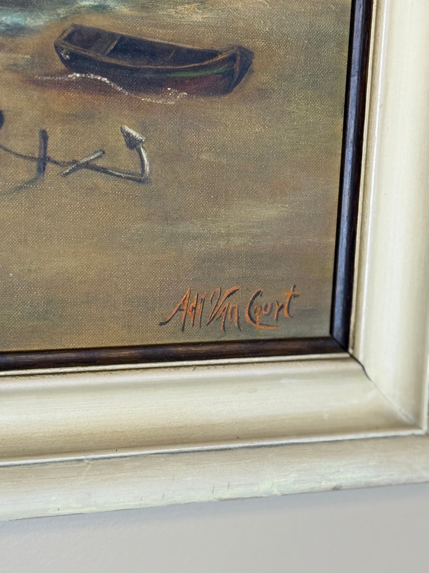 Vintage Coastal Seascape Oil Painting | Signed | 31.5” x 23.5” Framed