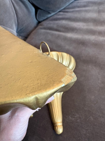 Pair of Gold Ceramic Wall Shelves