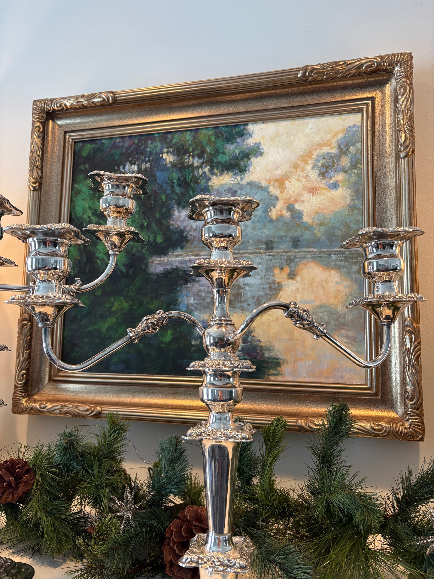 Pair of Silver Plated Convertible 18” Candleabras