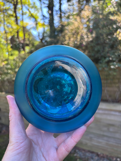 Gorgeous older blue and gold dresser box with handpainted details!