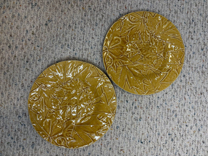 Reserved! Bordallo Pinheiro leaf plates pair!
