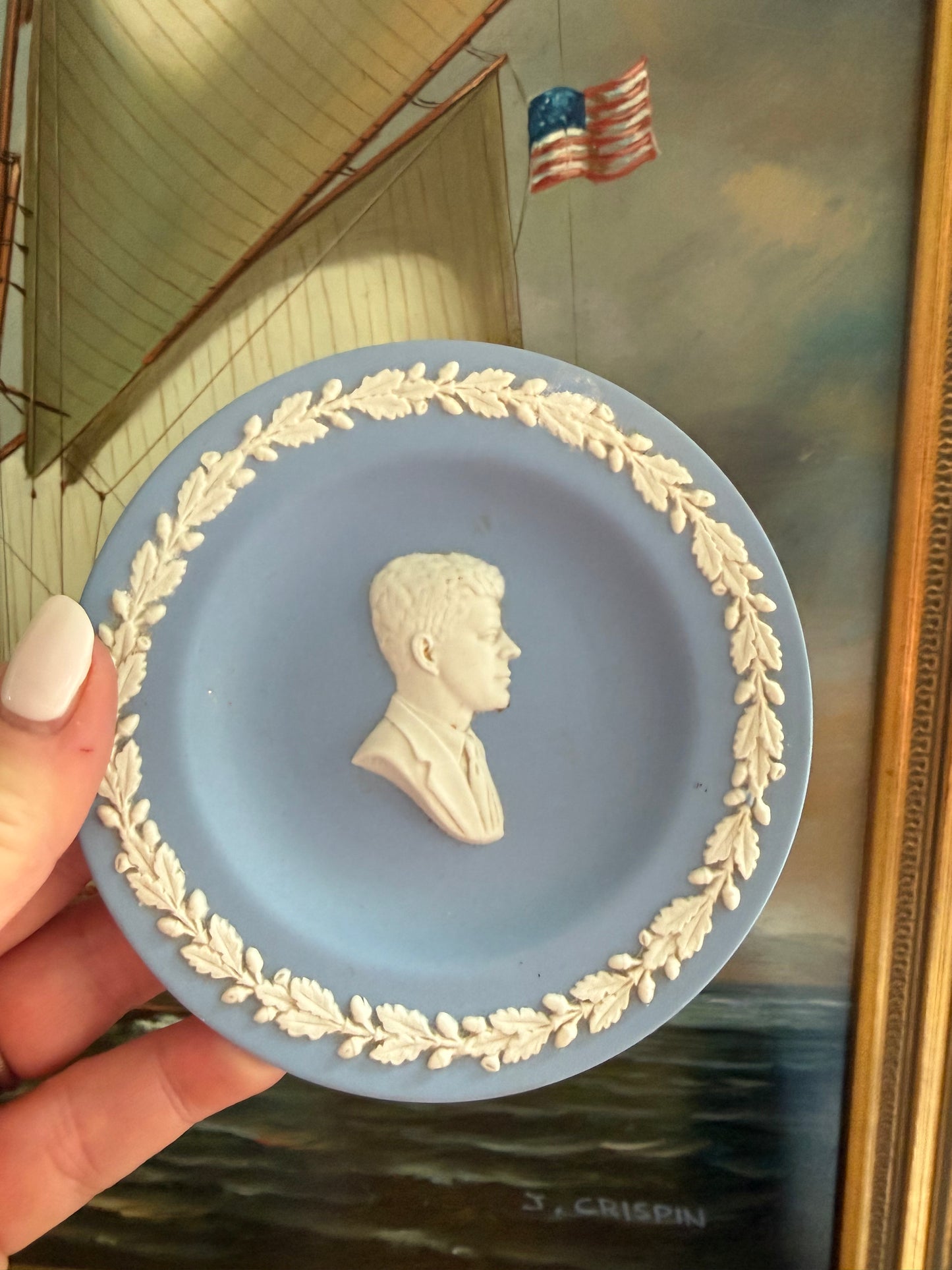 Vintage JFK Jasperware Wedgwood Dish