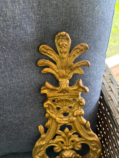Antique Victorian Figural Brass Wall Sconces with two arms pair!