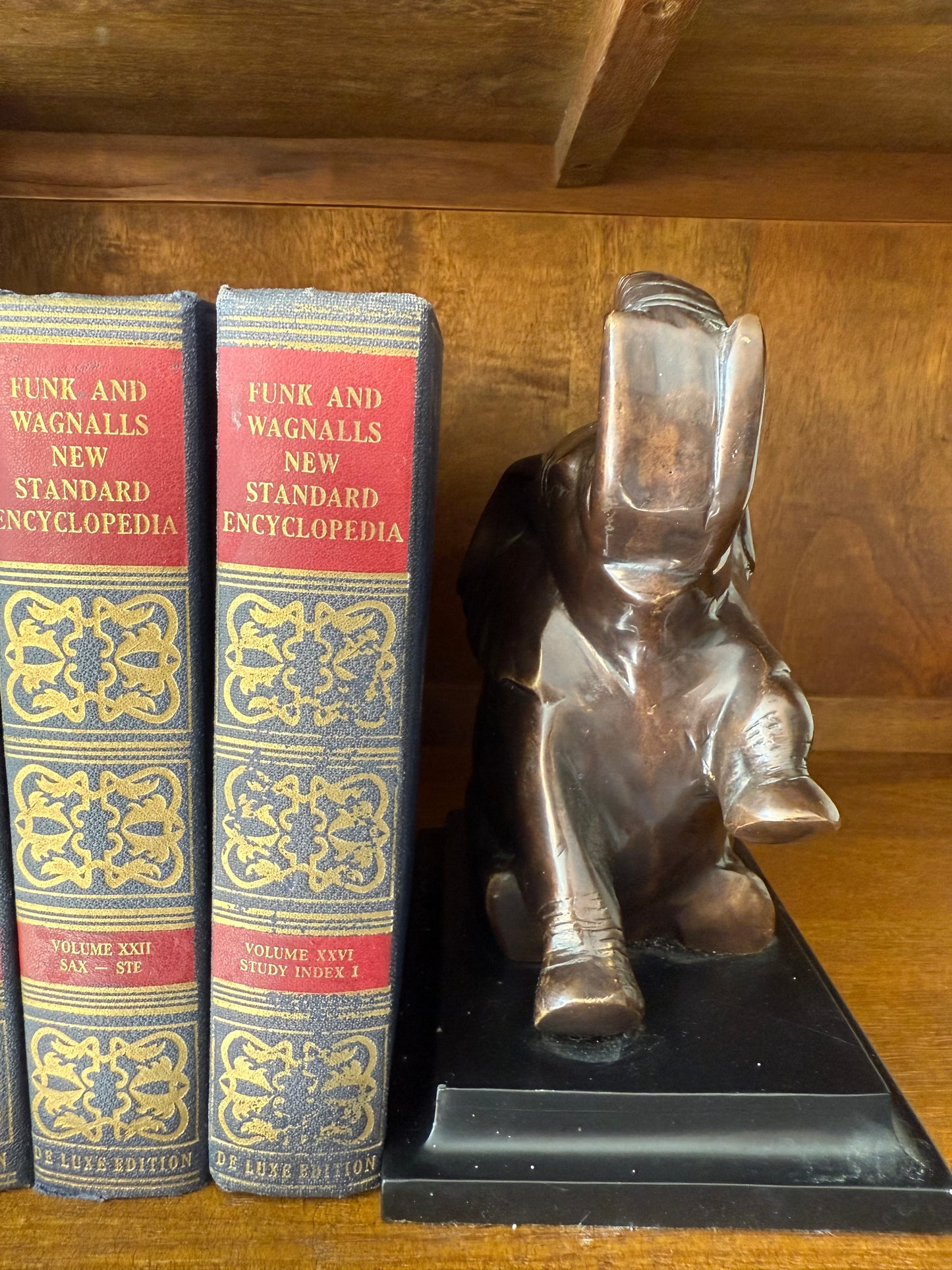 Vintage Bronze Pair of Elephant Bookends