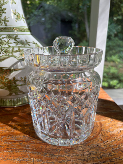 Stunning Waterford Lismore lidded biscuit jar!