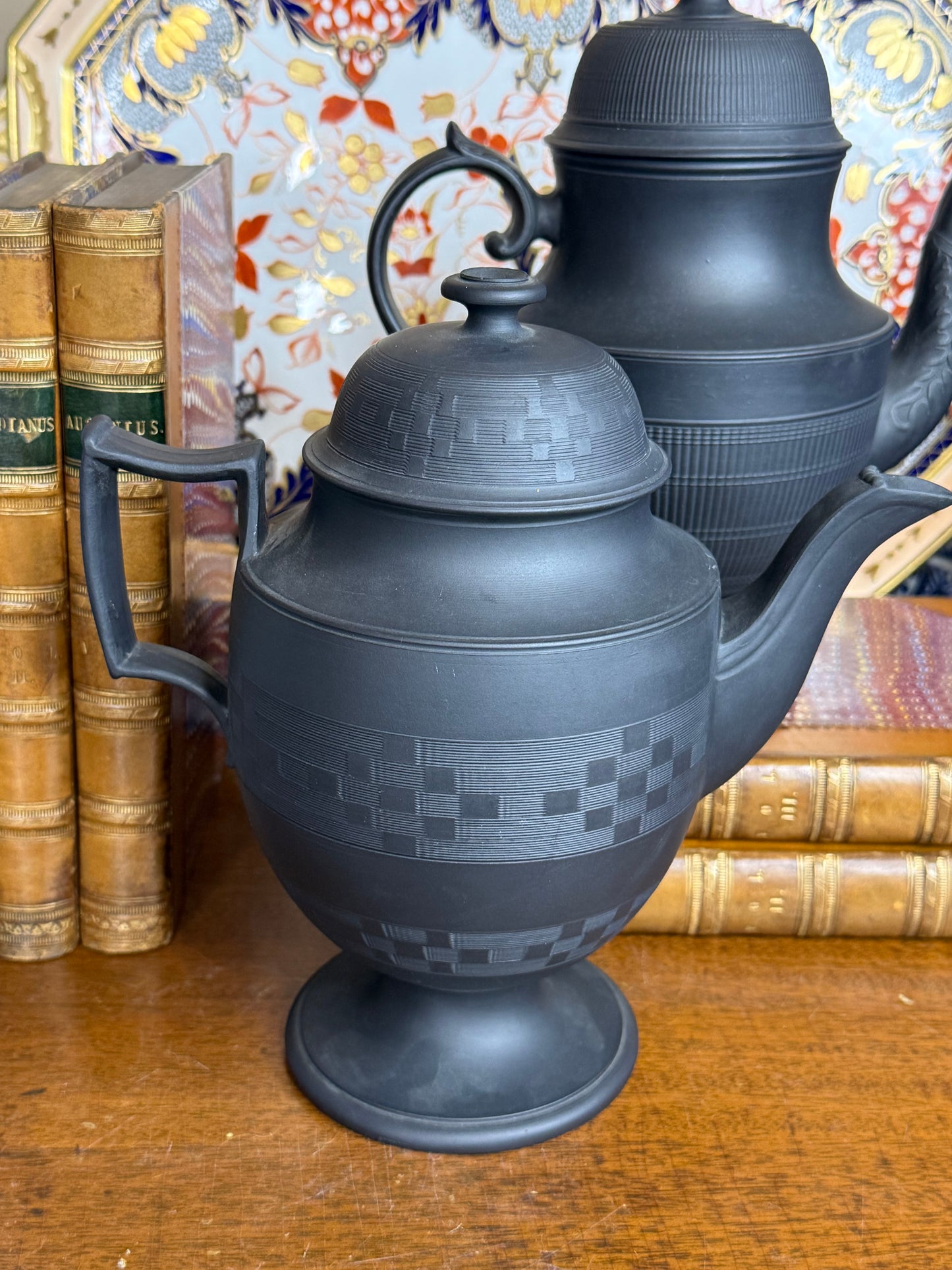 Antique Black Basalt Coffee Pot | English Stoneware | Circa 1800s (2 available)