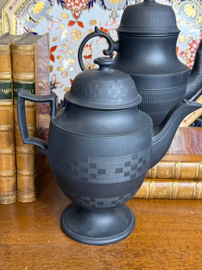 Antique Black Basalt Coffee Pot | English Stoneware | Circa 1800s (2 available)