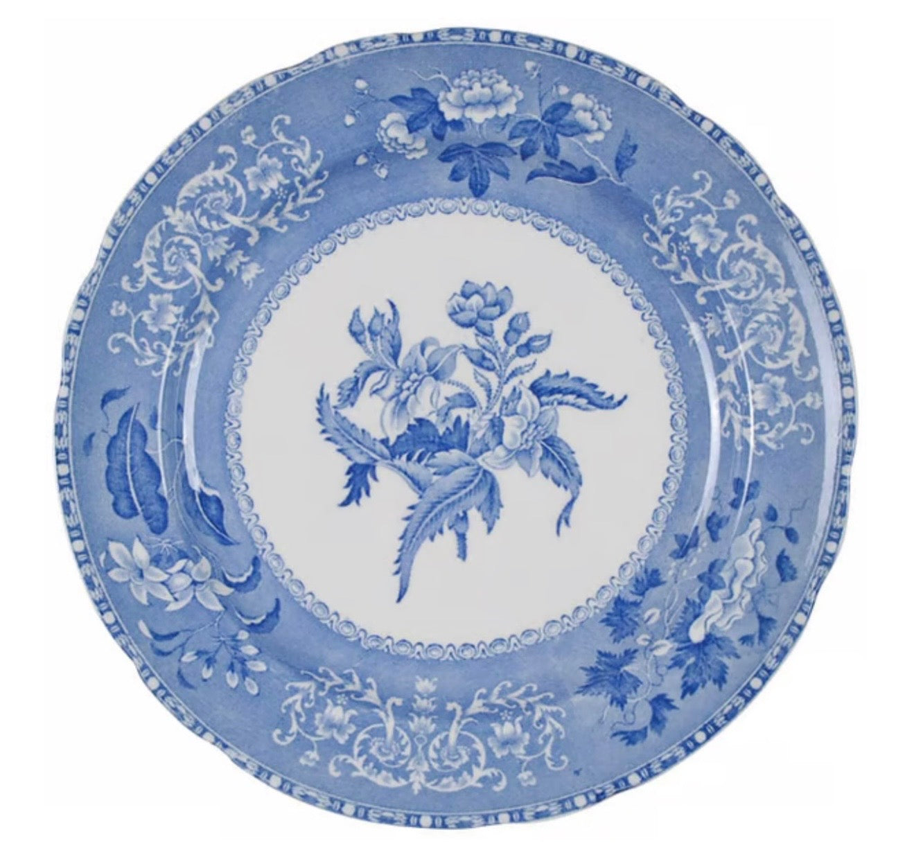 RESERVED- Set (9) Camilla plates + creamer & sugar, Blue backstamp