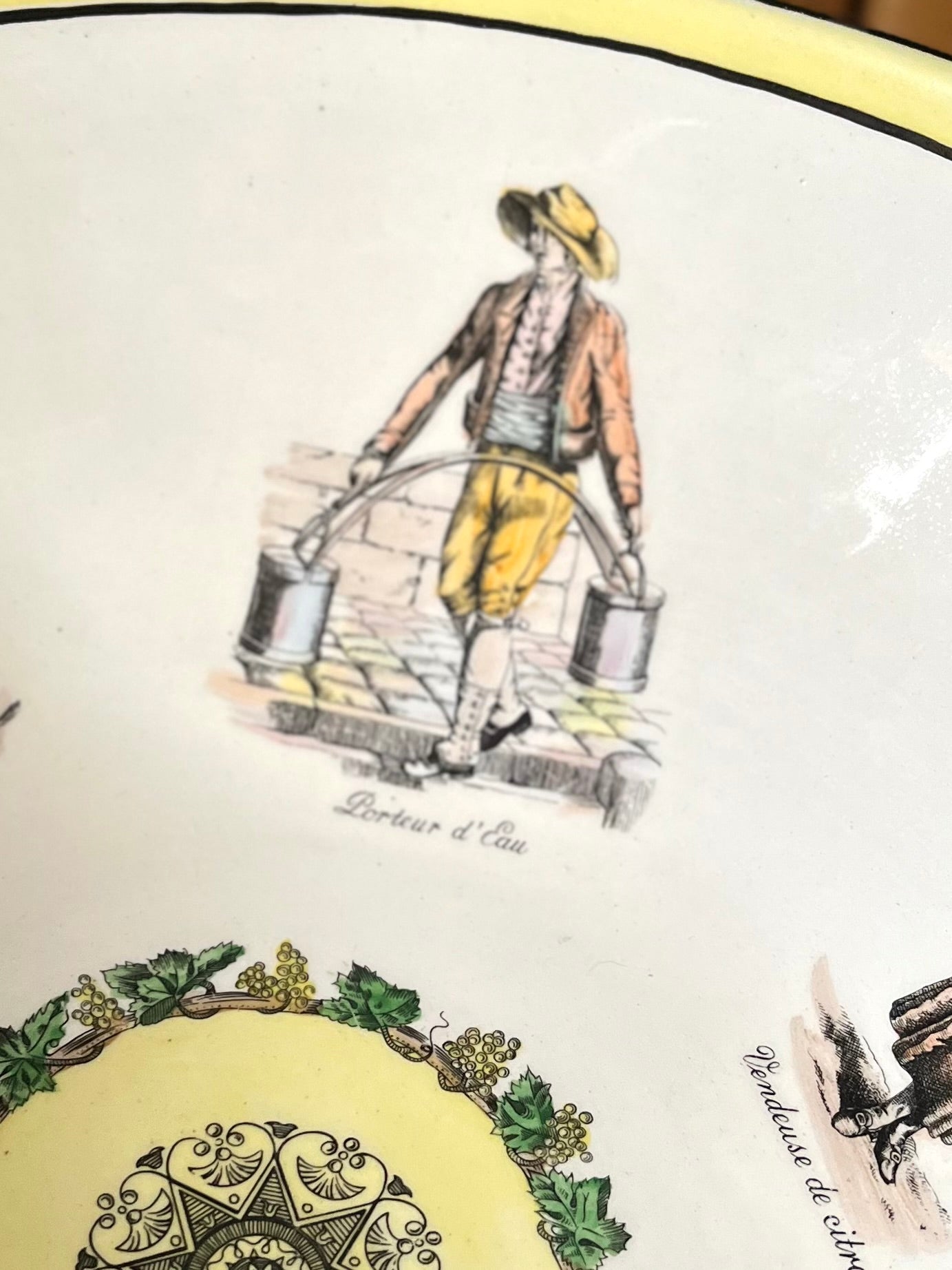 Live 09/01 Early Mottahedeh Criel Series “Cris de Paris” French Street Vendor Large Porcelain Bowl - Made In Italy