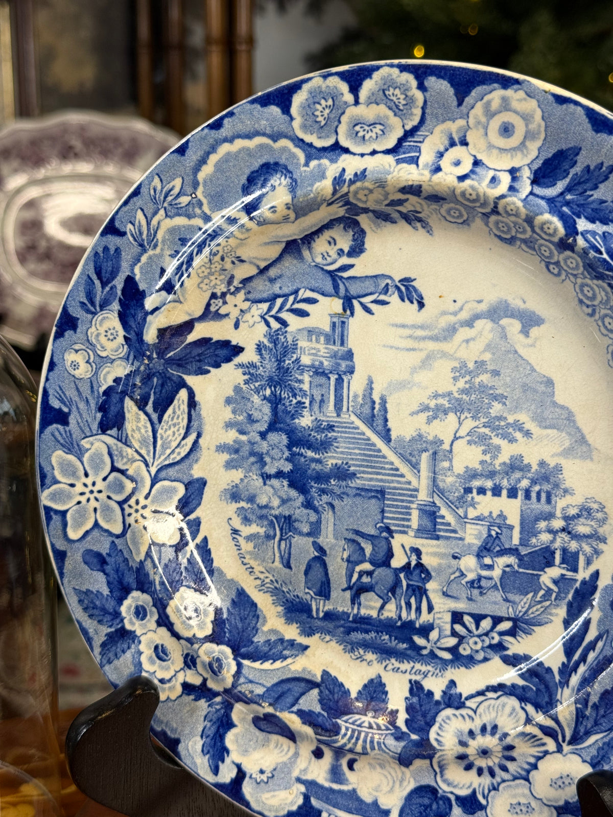 RESERVED - AMYLEA - Antique Don Pottery Blue & White Transferware Plate | Samuel Barker & Son | 8.25”