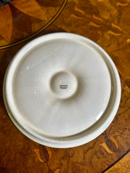 Vintage Gien France White Faience Oyster Plate | Circa 1960s