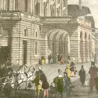 Rare Set of 2 custom color lithograph wall art Metropolitan Museums & Teatro La Scala Milan made in England