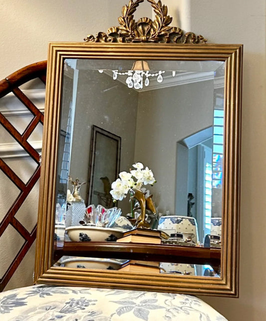 Vintage beveled gold gilt Mirror