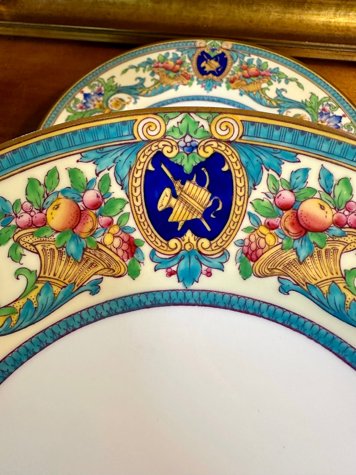 Gorgeous Set of 4 Antique Royal Worcester Dinner Plates — Pattern C976, England, Circa 1926, 10.5"