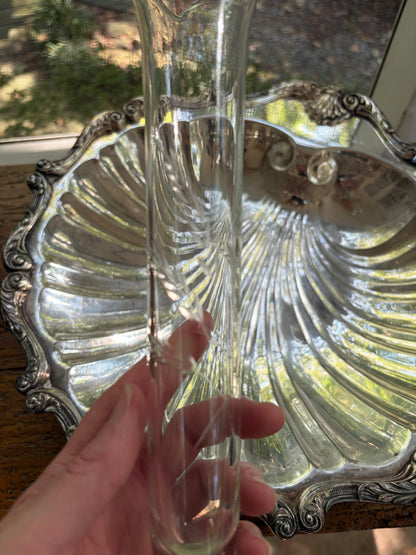 Sterling Webb bud vase with etched design and fluted rim!