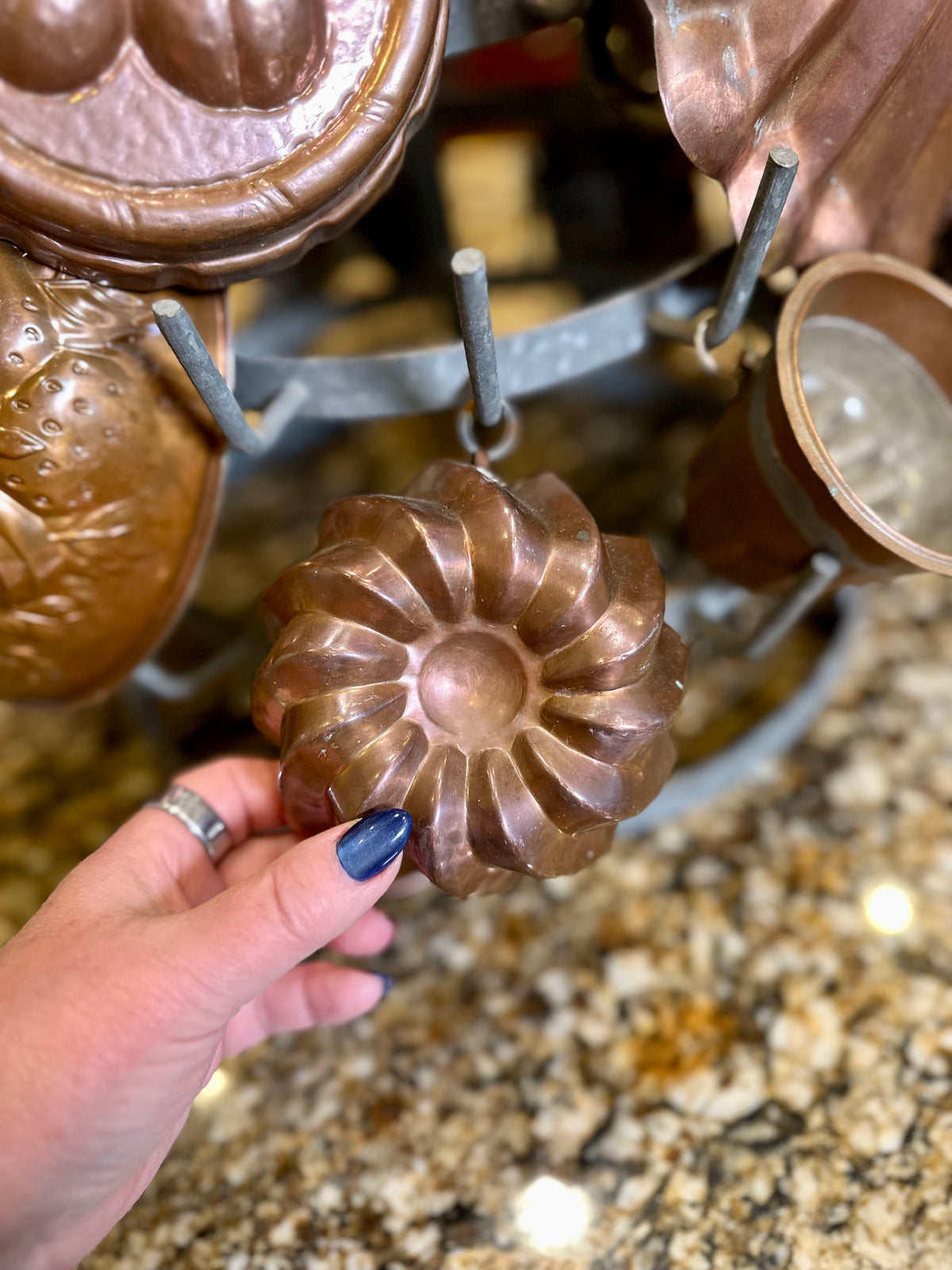 Vintage Fluted Round Copper Kitchen Mold