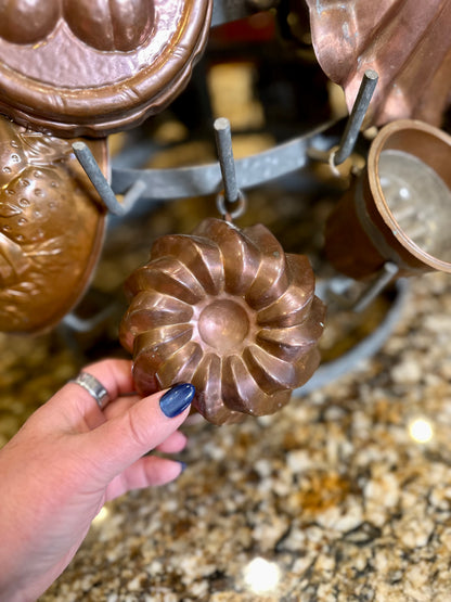Vintage Fluted Round Copper Kitchen Mold