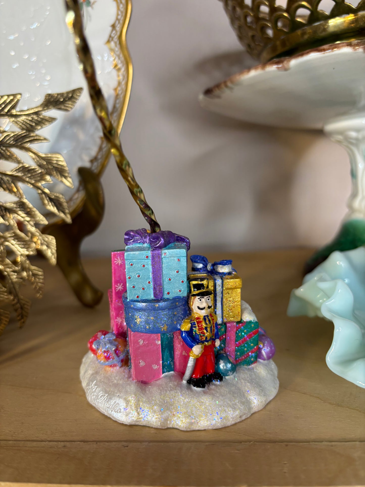 Radko ornament stand with toy box decor!