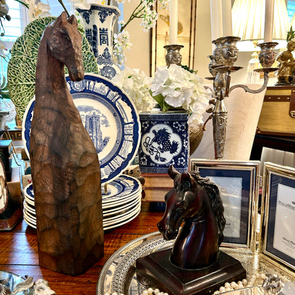 Statuesque horse bust statue centerpiece 16 in