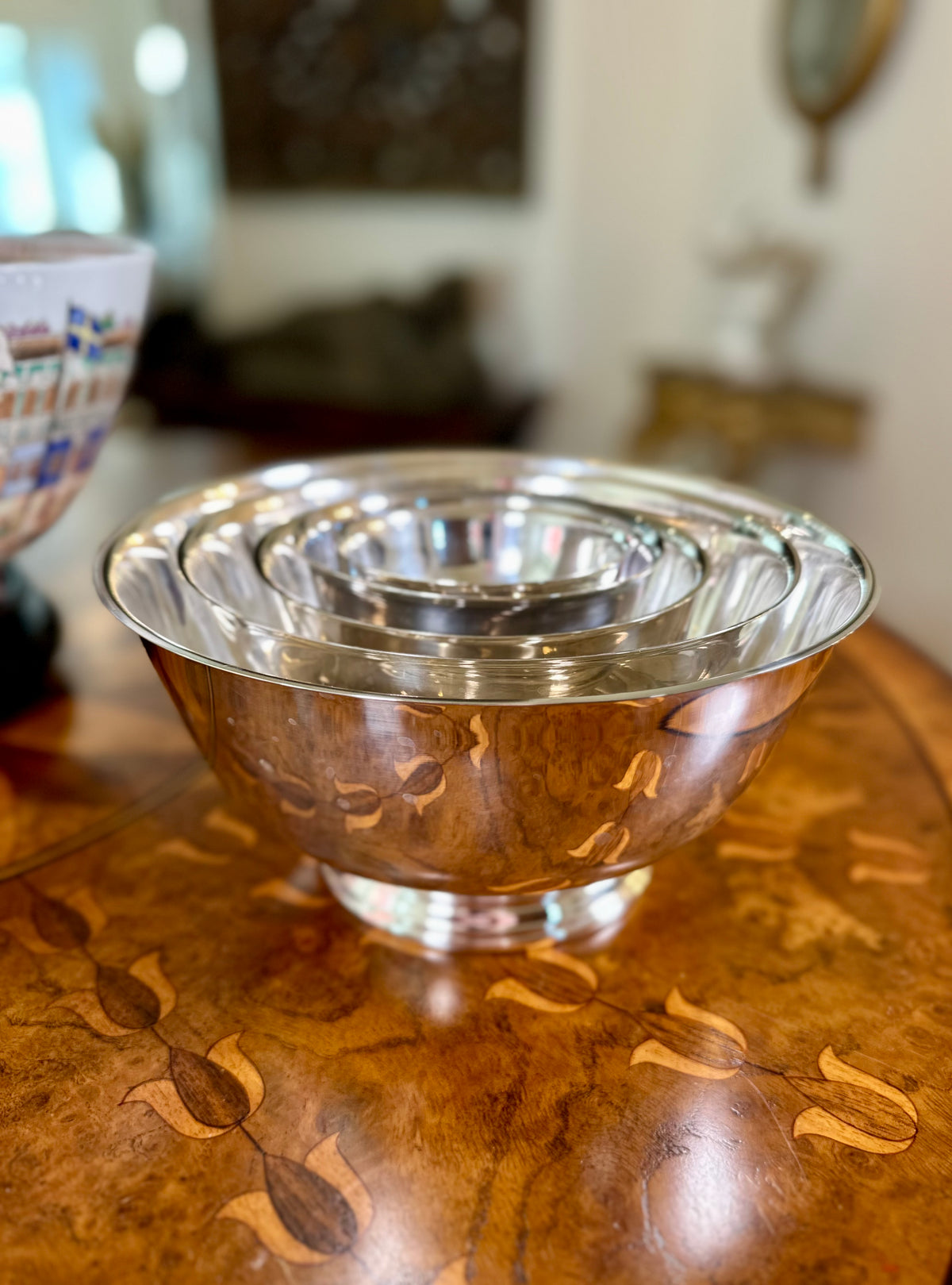 Vintage Silver-Plated Revere Bowls | Curated Nested Set of Five | Oneida & Gorham