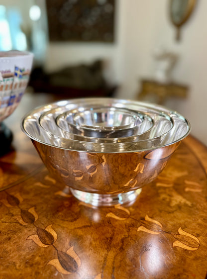 Vintage Silver-Plated Revere Bowls | Curated Nested Set of Five | Oneida & Gorham