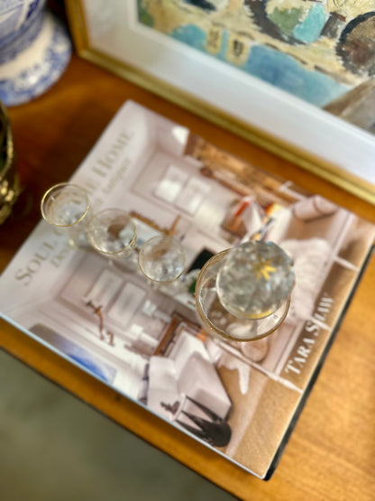 Antique St Louis Crystal Perfume Bottle Decanter & Cordial Glasses