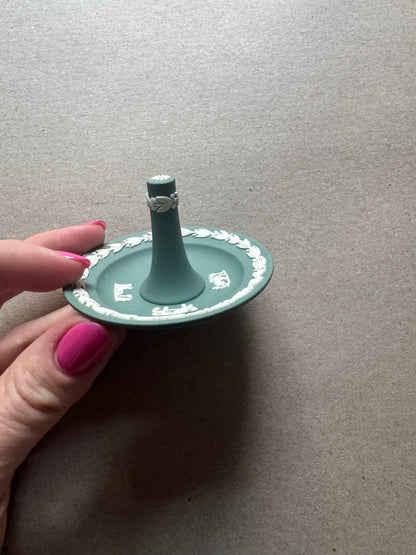 Wedgewood teal ring holder 3x2”