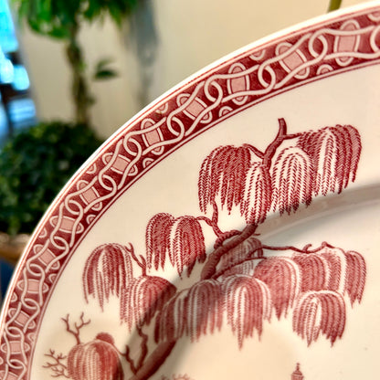 Massive designer Spode red & white toile charger plate platter 13,5 d