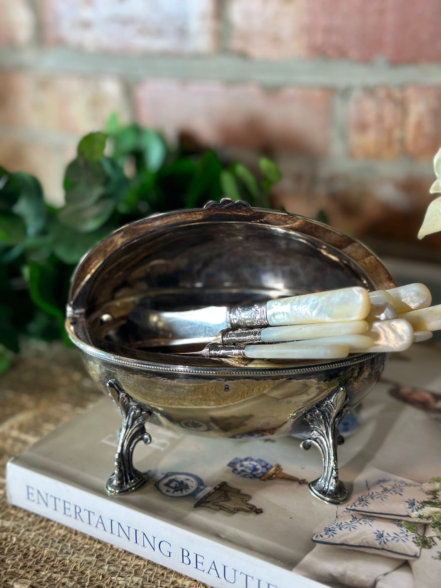 Vintage Silverplate Butter Warmer, 7” wide and 6” tall - AS IS